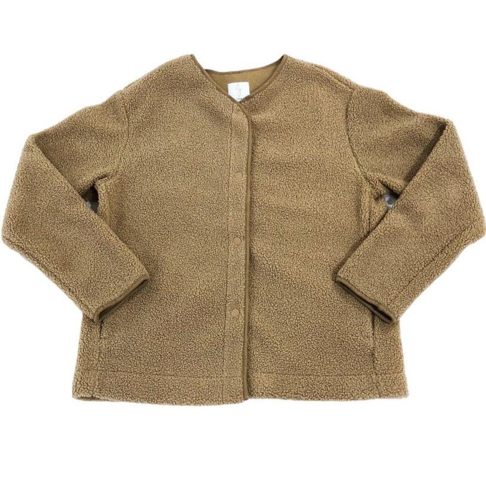Joie Sherpa Teddy Oversized Cardigan Snap Jacket